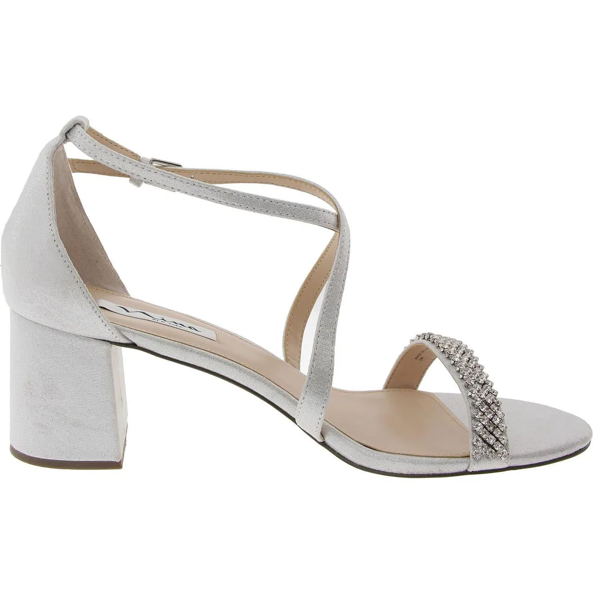 Bhfo Womens Rhinestone Metallic Ankle Strap