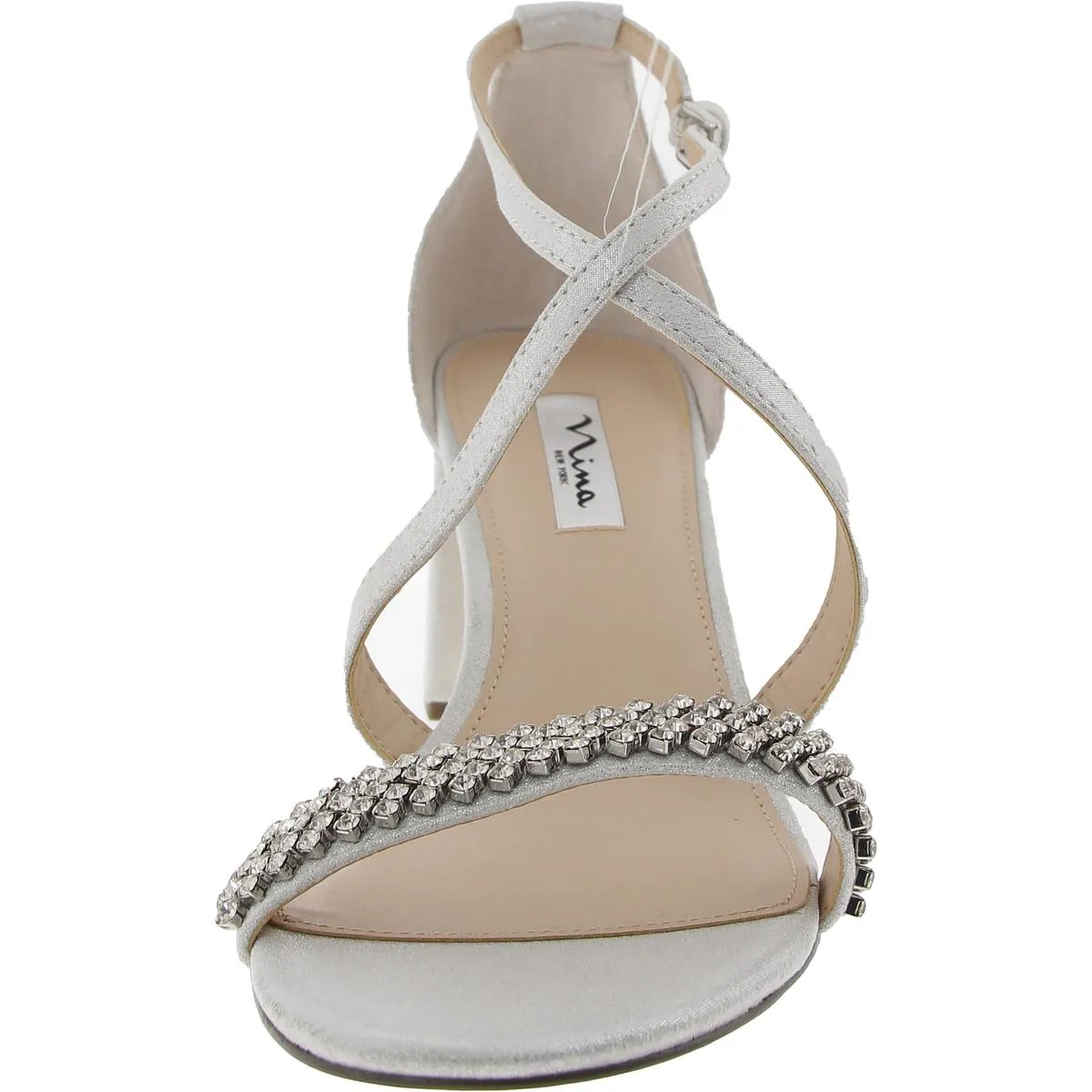 Bhfo Womens Rhinestone Metallic Ankle Strap