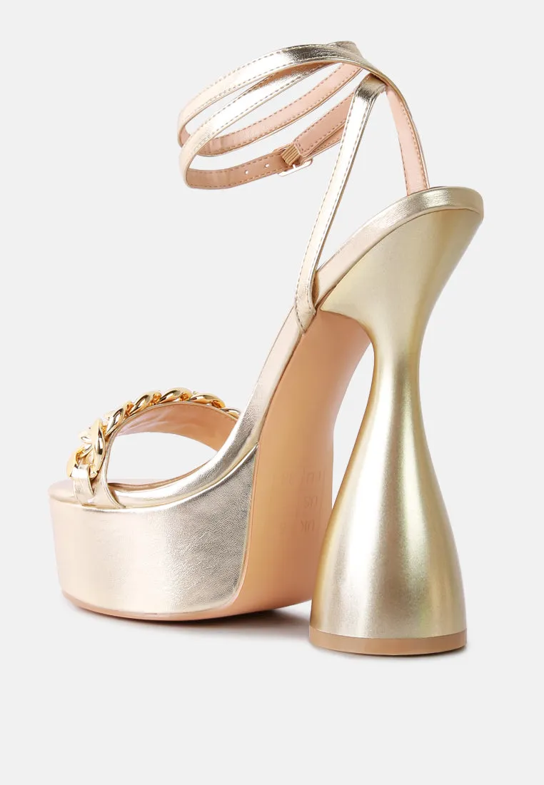 big bash metallic high platform chunky sandals