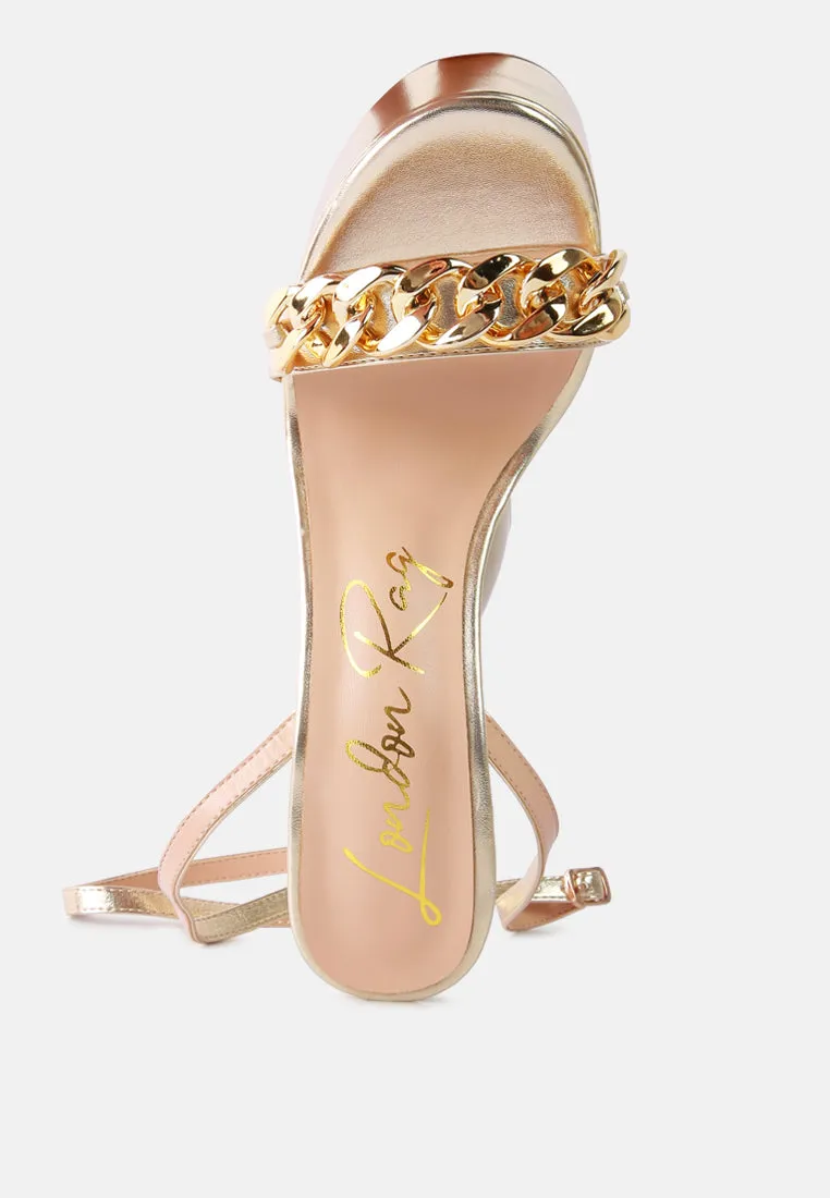 big bash metallic high platform chunky sandals