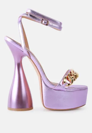 big bash metallic high platform chunky sandals