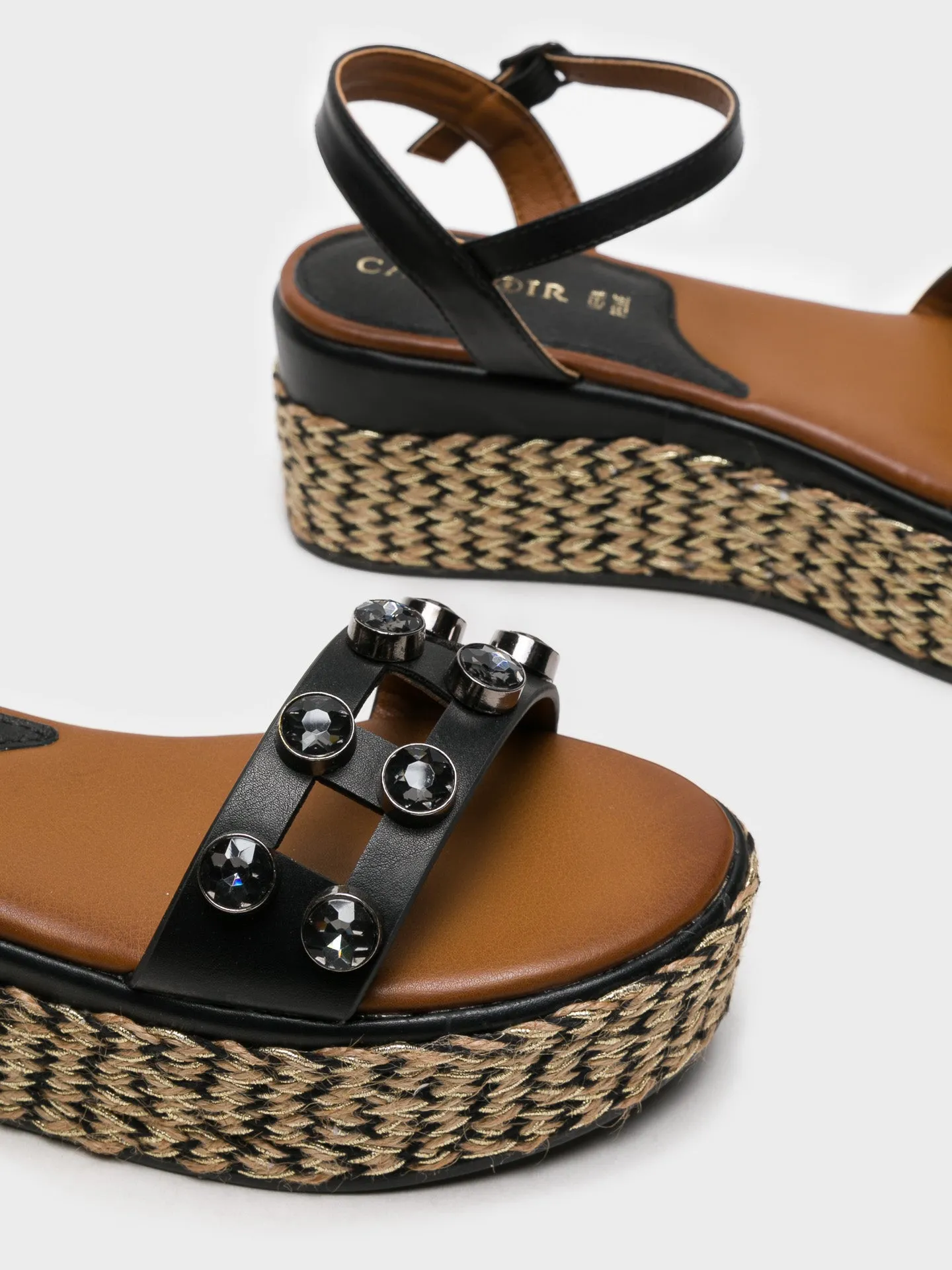 Black Buckle Sandals