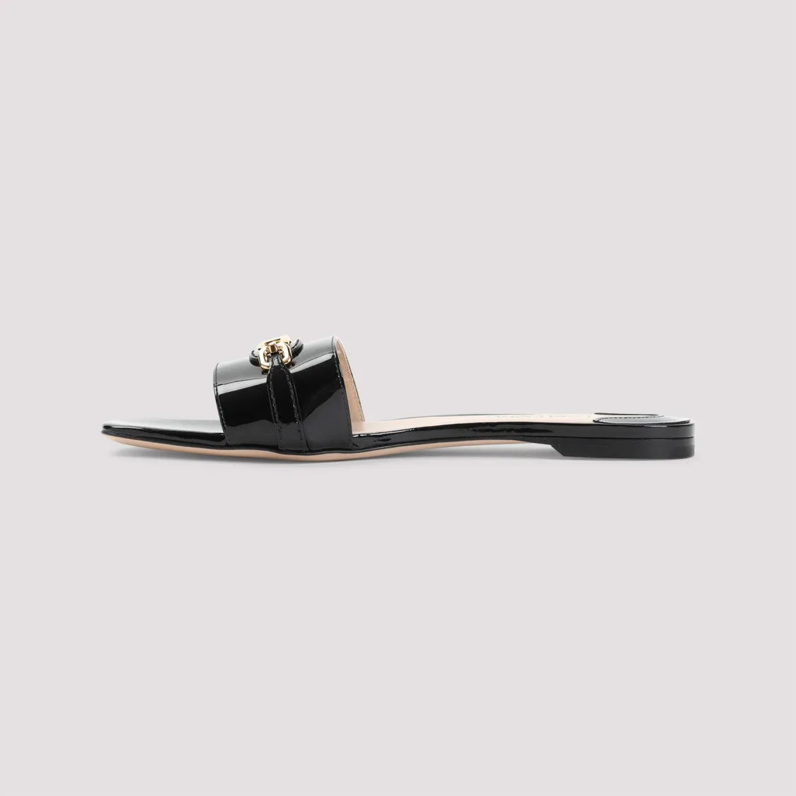 Black Calf Leather Sandals