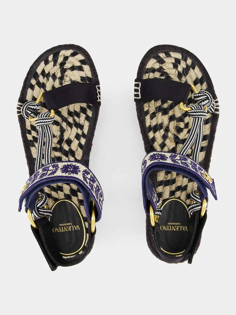Black Lake Powell Sandal with Grape Embroidery