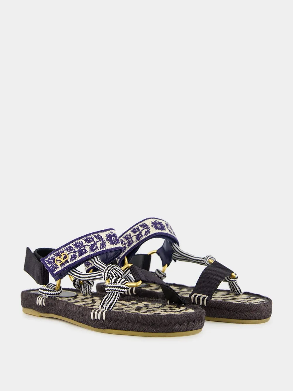 Black Lake Powell Sandal with Grape Embroidery