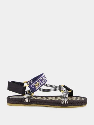 Black Lake Powell Sandal with Grape Embroidery