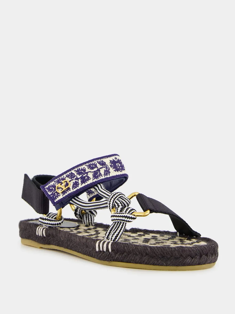 Black Lake Powell Sandal with Grape Embroidery