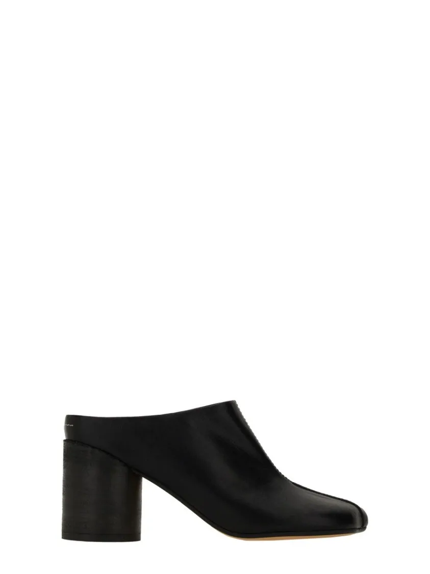 Black Leather Sabot