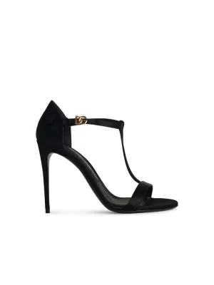 Black Satin Sandals
