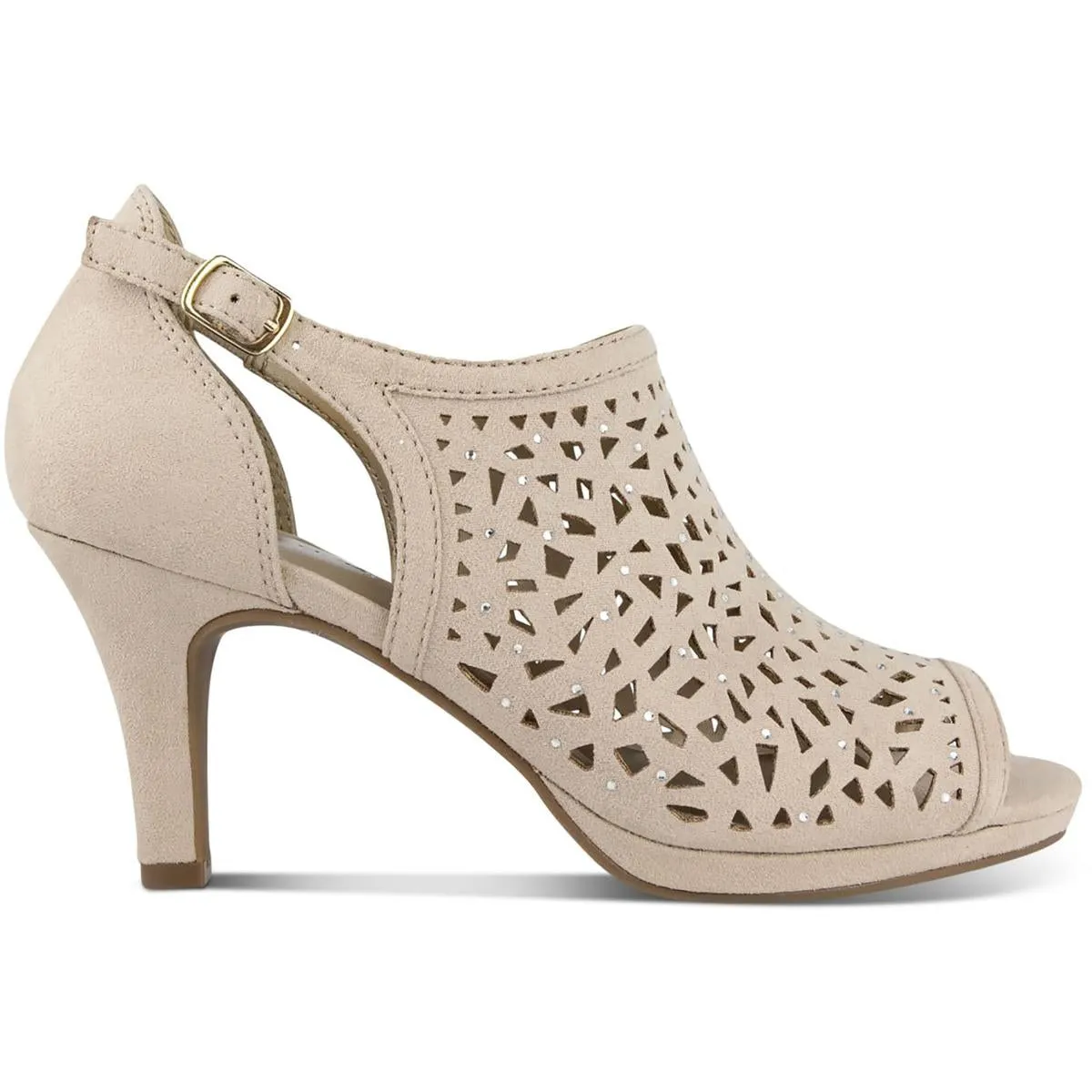 Blayne Womens Microsuede Embellished Heels