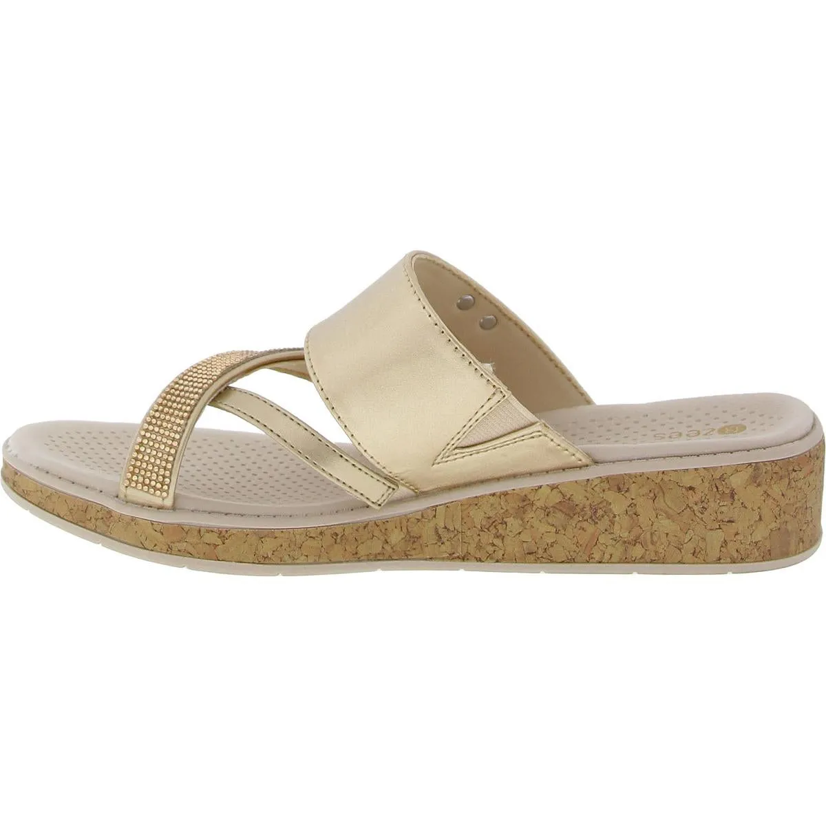 Bora Bright Womens Toe Loop Manmade Slide Sandals