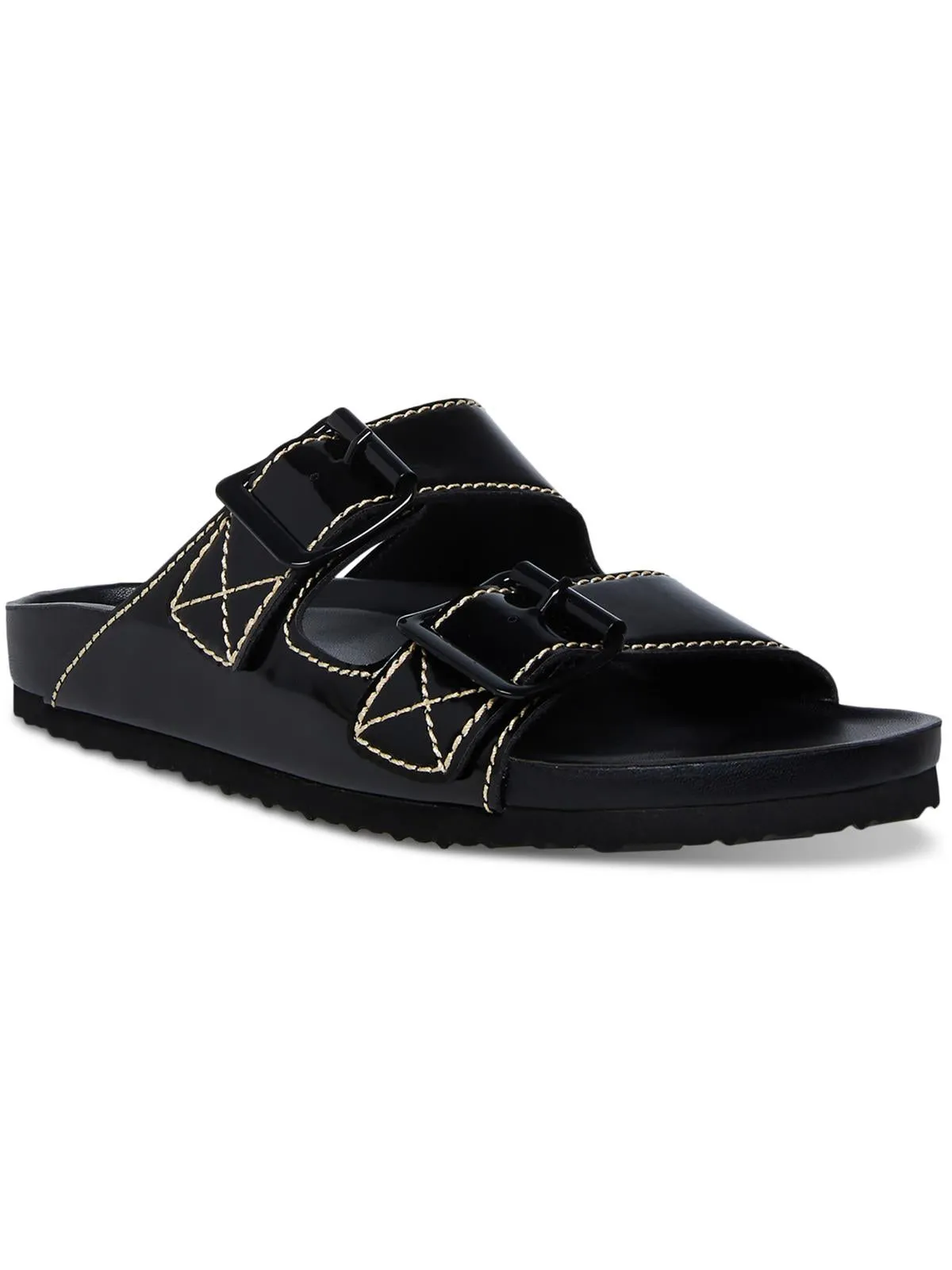 Boxer Womens Patent Leather Summer Slide Sandals