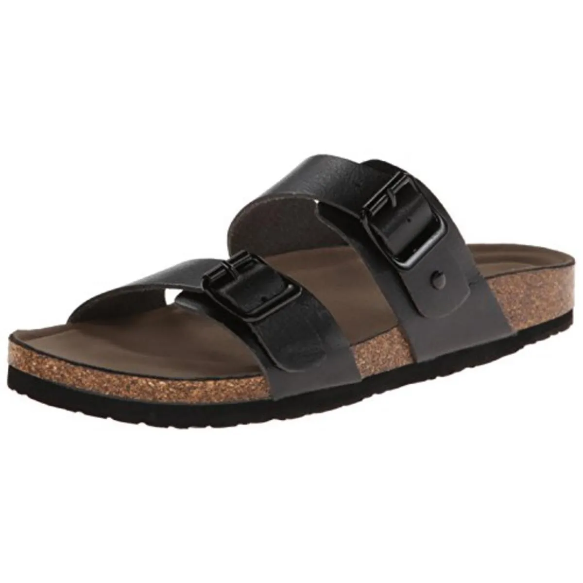 Brando Womens Buckle Cork Slide Sandals