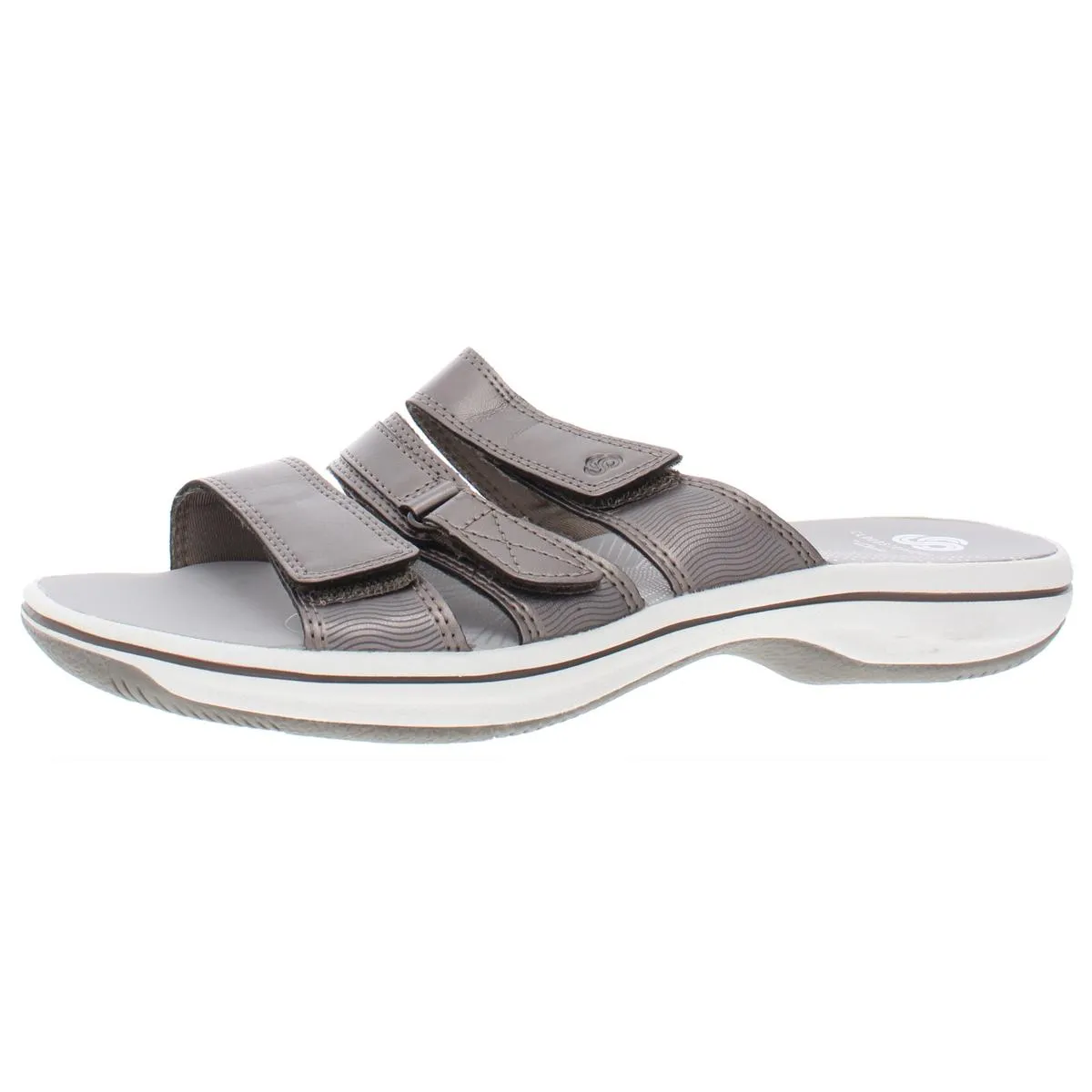 Brinkley Coast Womens Slip On Metallic Slide Sandals