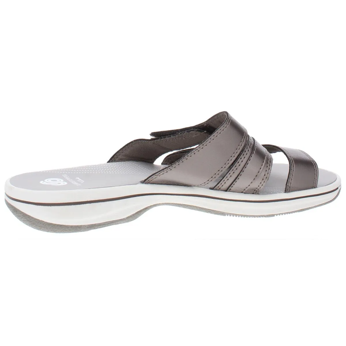 Brinkley Coast Womens Slip On Metallic Slide Sandals