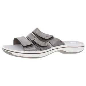 Brinkley Coast Womens Slip On Metallic Slide Sandals
