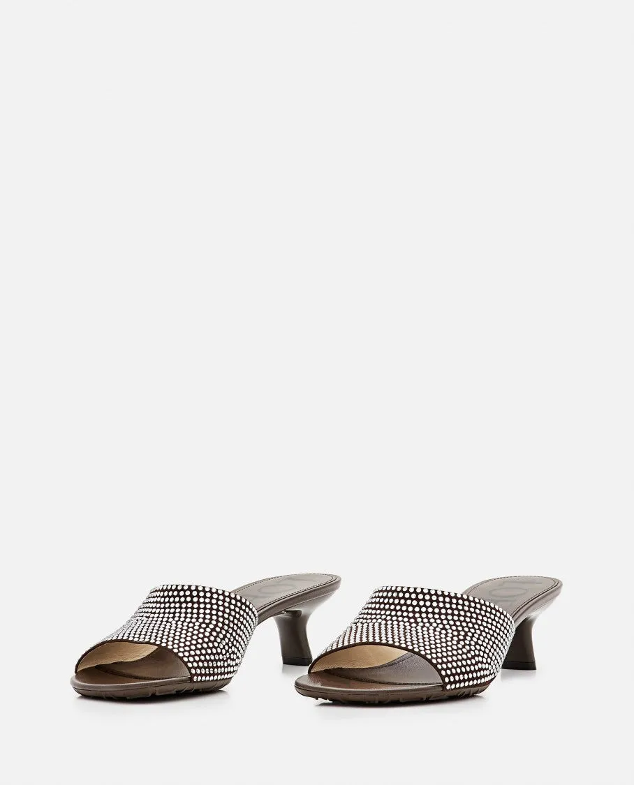 Brown Rounded Open-Toed Mules