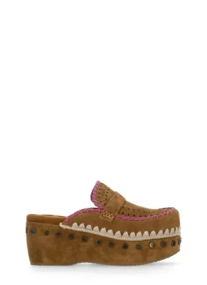 Brown Suede Leather Sabot