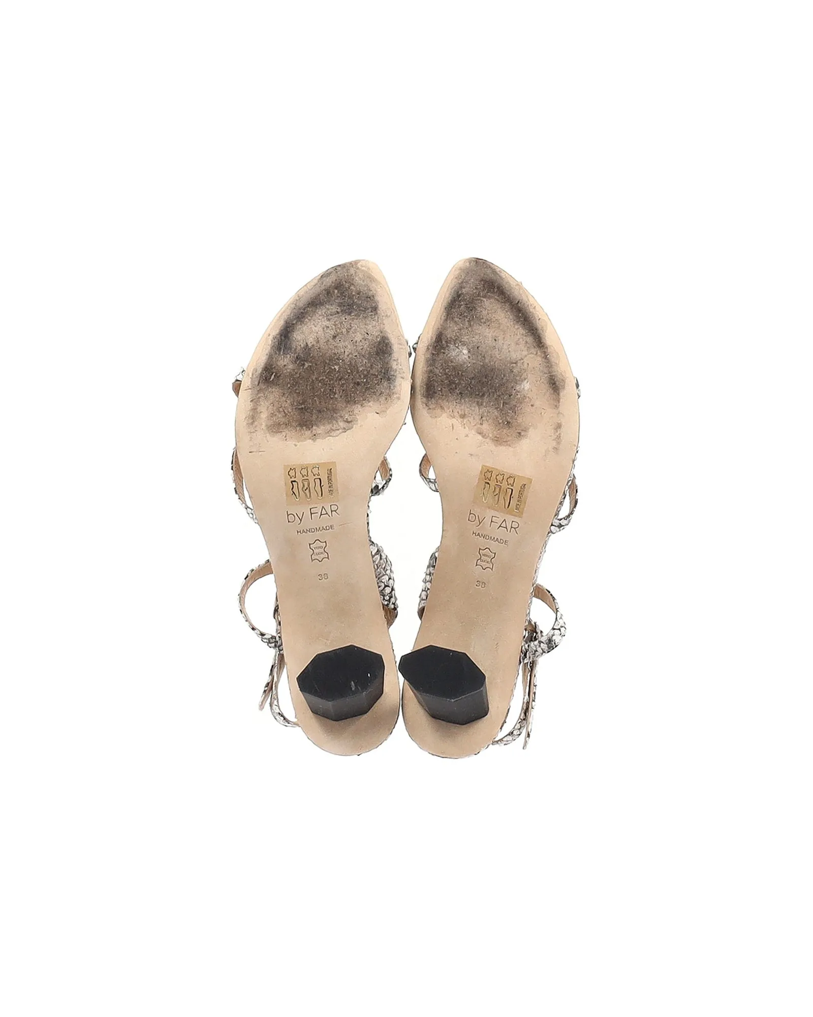 By Far Brigette Snake-effect Slingback Sandals in Multicolor Leather