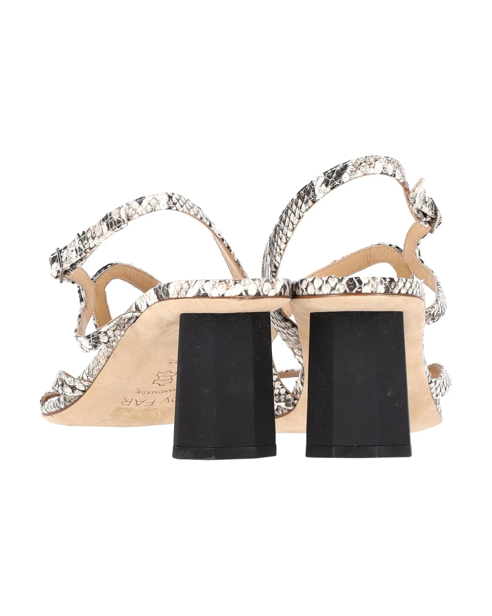 By Far Brigette Snake-effect Slingback Sandals in Multicolor Leather