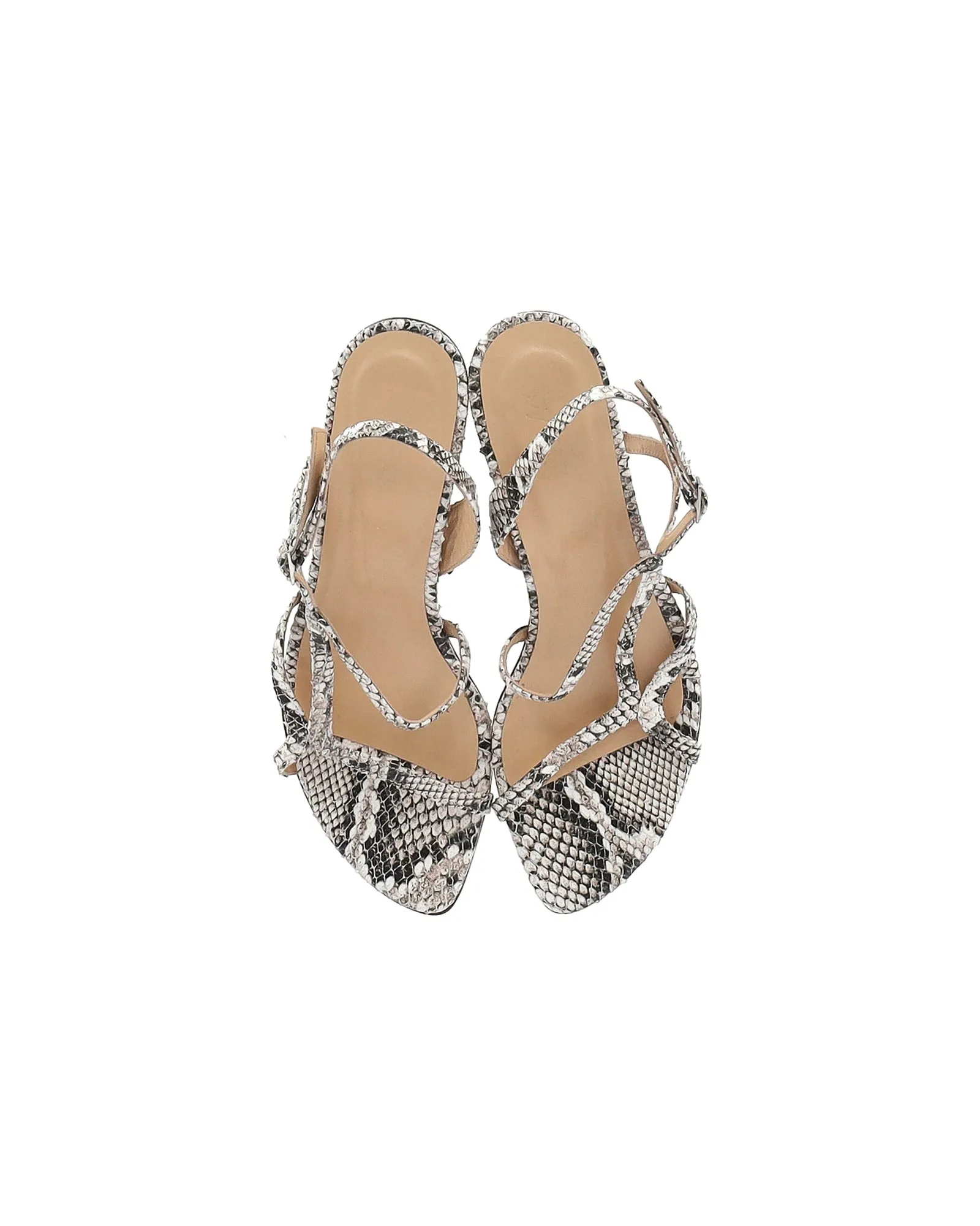 By Far Brigette Snake-effect Slingback Sandals in Multicolor Leather