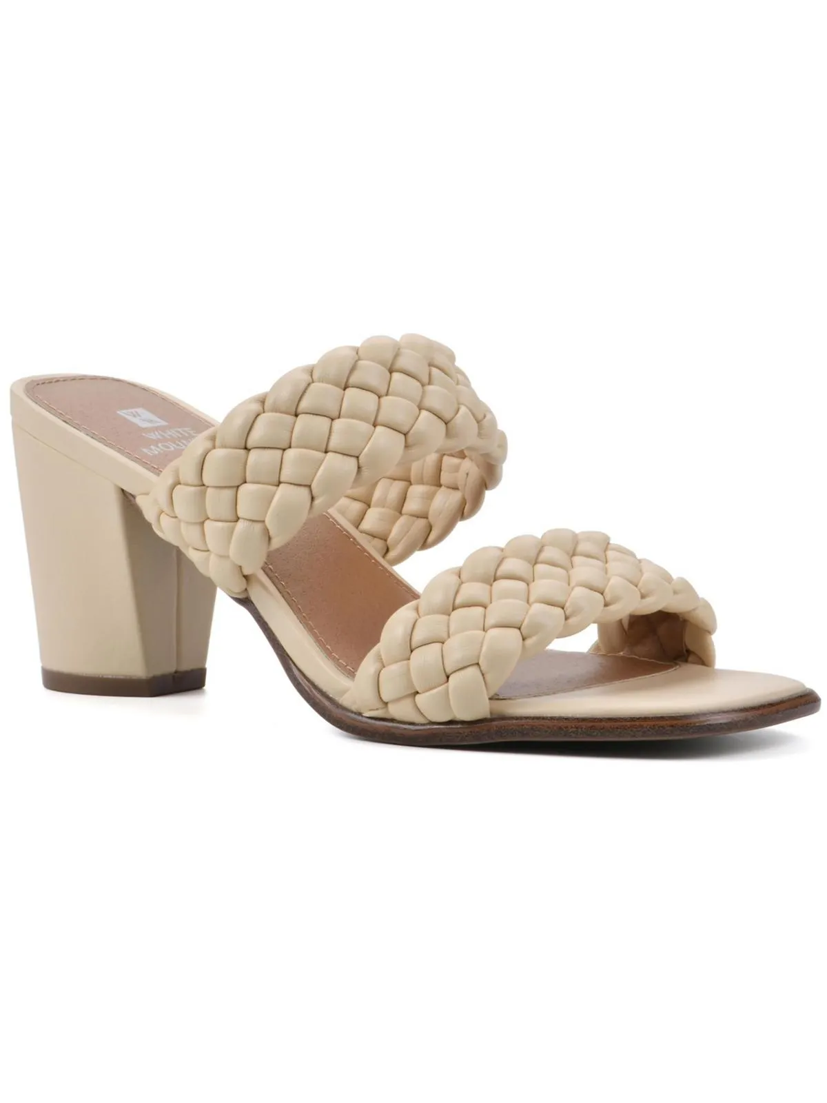 By Far Womens Faux Leather Woven Heels