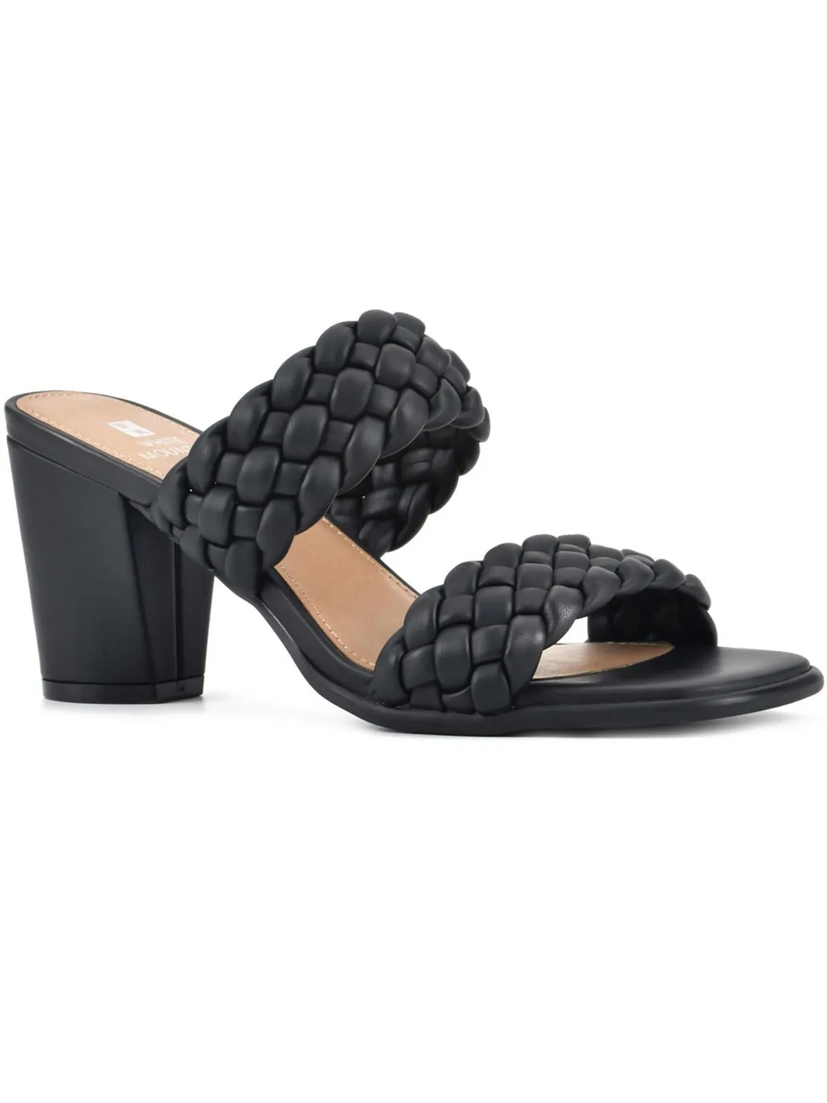 By Far Womens Faux Leather Woven Heels