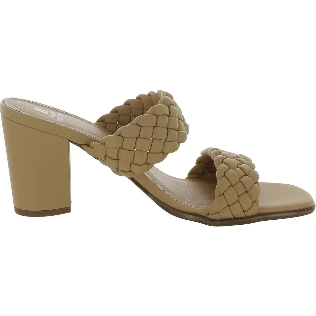 By Far Womens Faux Leather Woven Heels