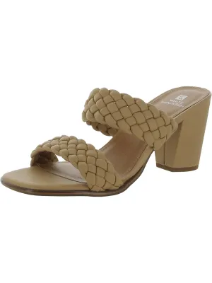 By Far Womens Faux Leather Woven Heels