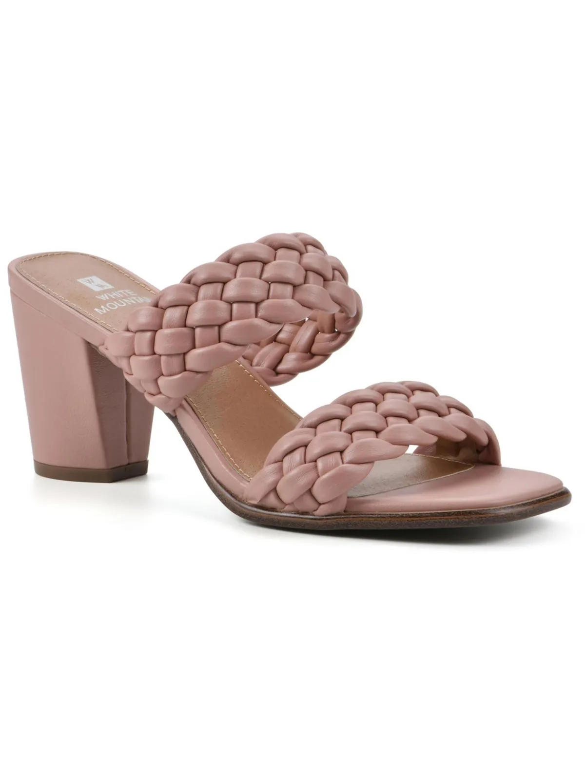 By Far Womens Faux Leather Woven Heels