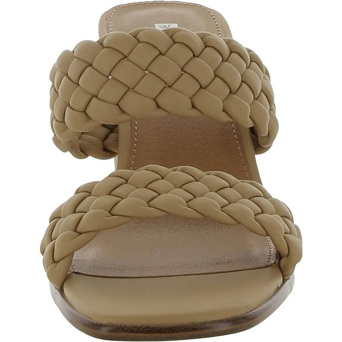 By Far Womens Faux Leather Woven Heels