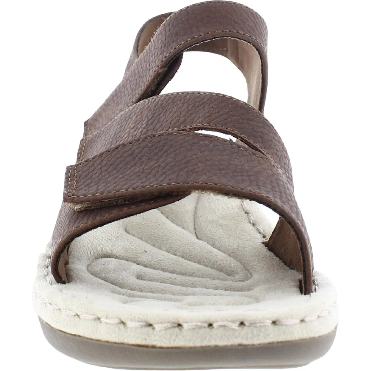 Calibre Womens Faux Leather Open Toe Flat Sandals