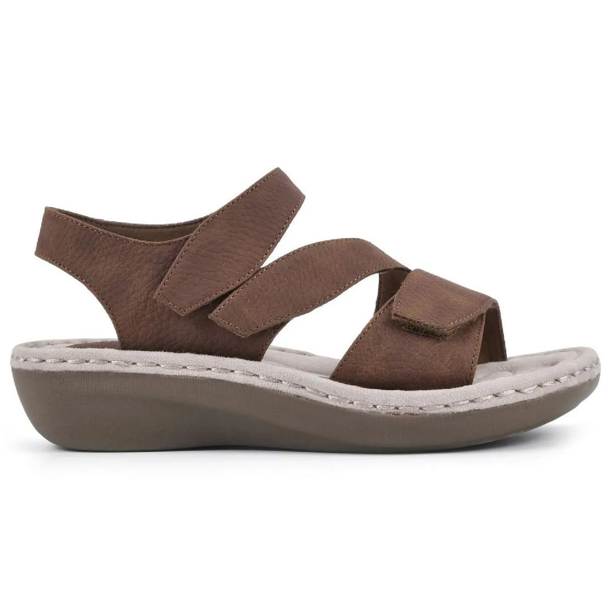 Calibre Womens Faux Leather Open Toe Flat Sandals