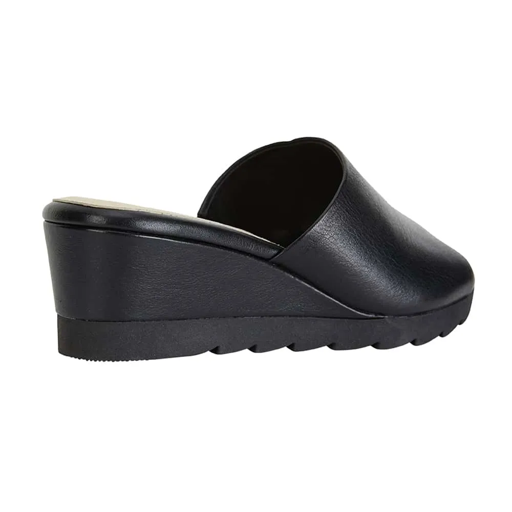 Calypso Heel in Black Leather