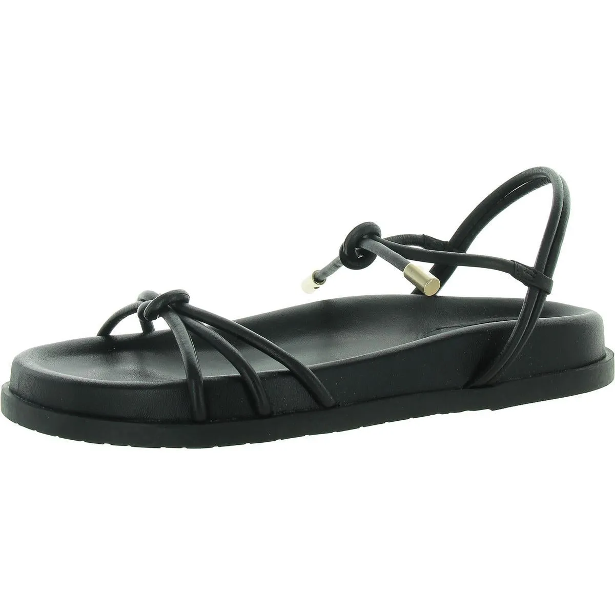 Camila Flat Womens Leather Slip On Ankle Strap