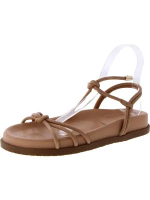 Camila Flat Womens Leather Slip On Ankle Strap