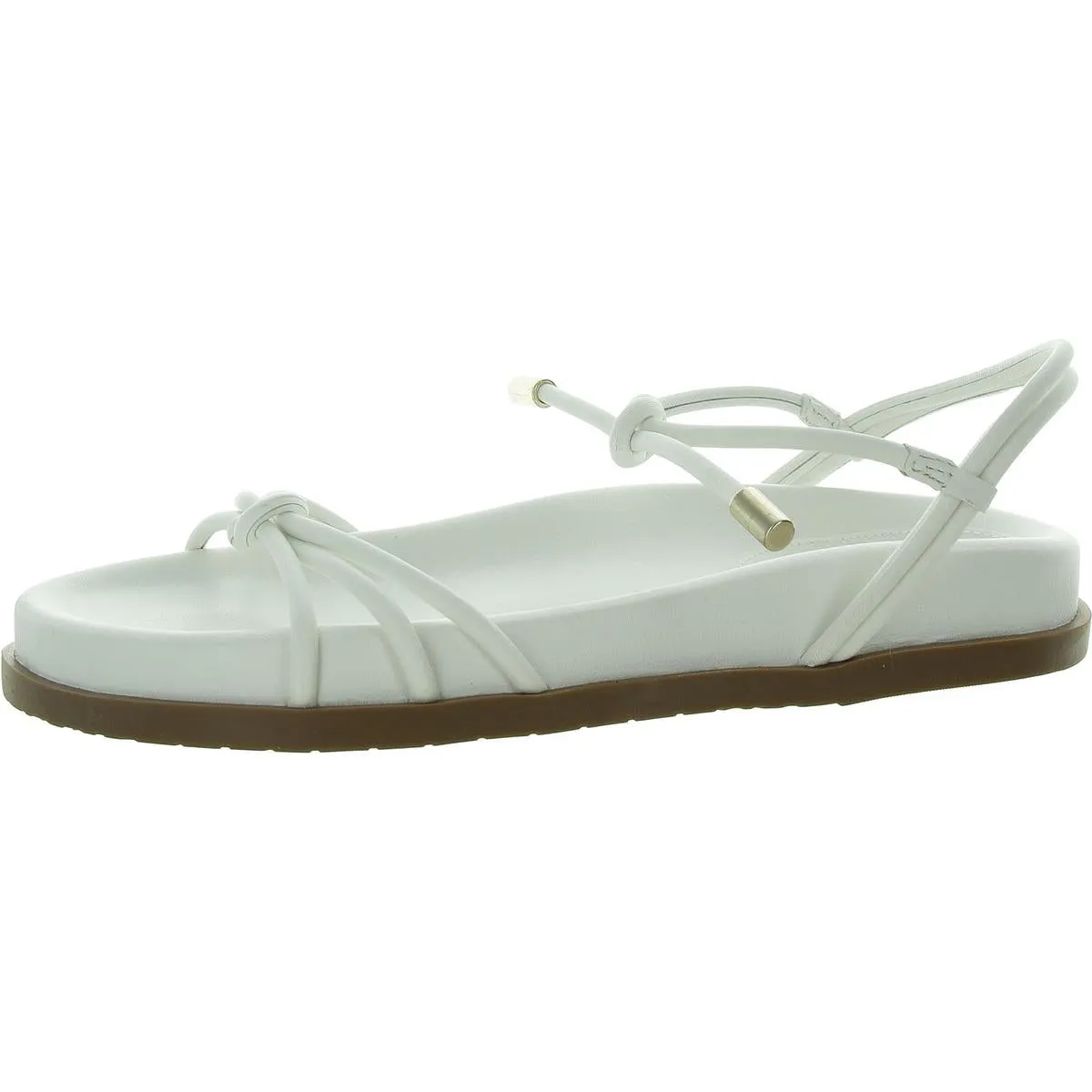 Camila Flat Womens Leather Slip On Ankle Strap