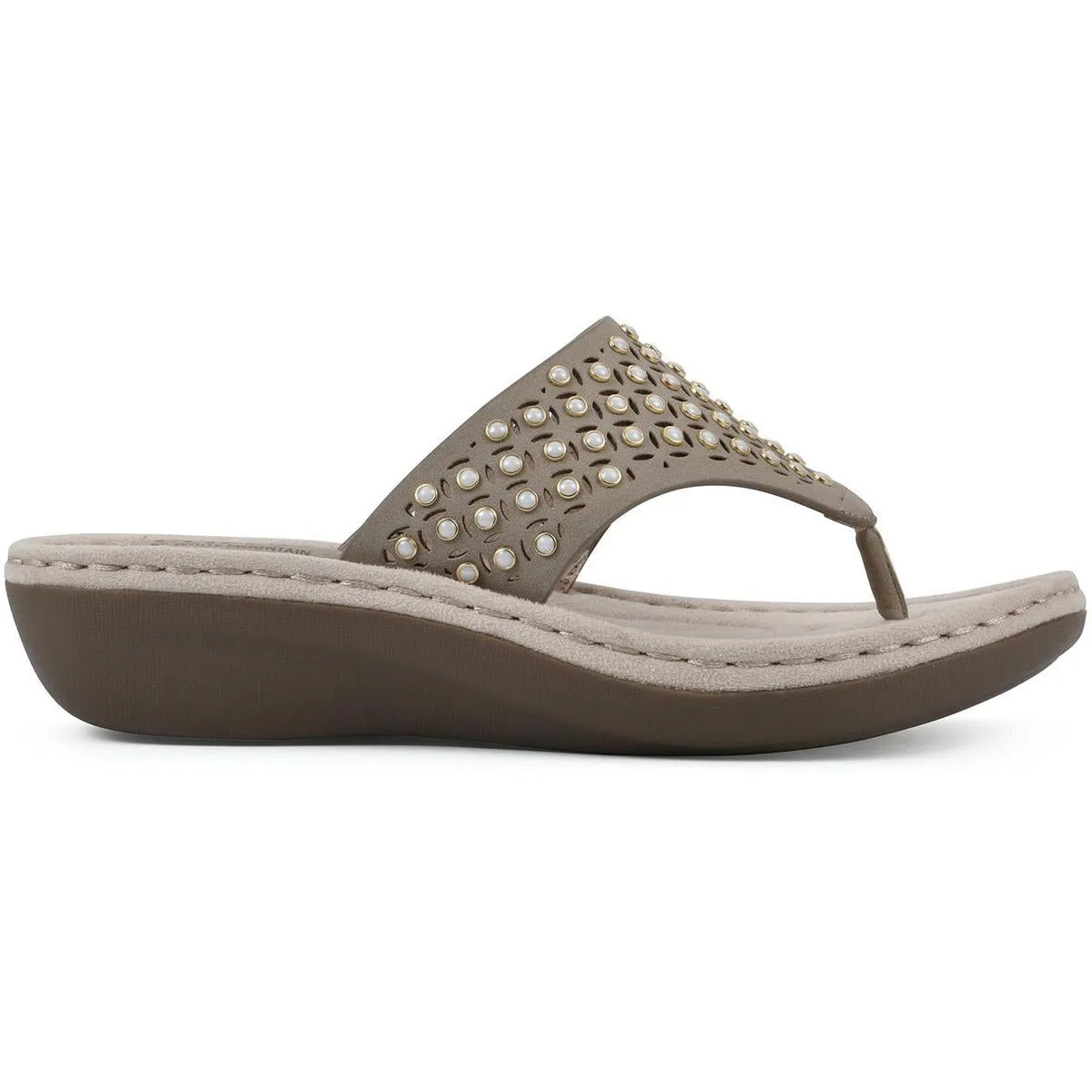 Camila Womens Embellished Man Made Wedge Sandals