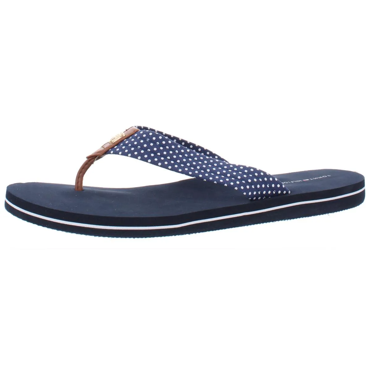 Candis-X Womens Polka Dot Man Made Flip-Flops