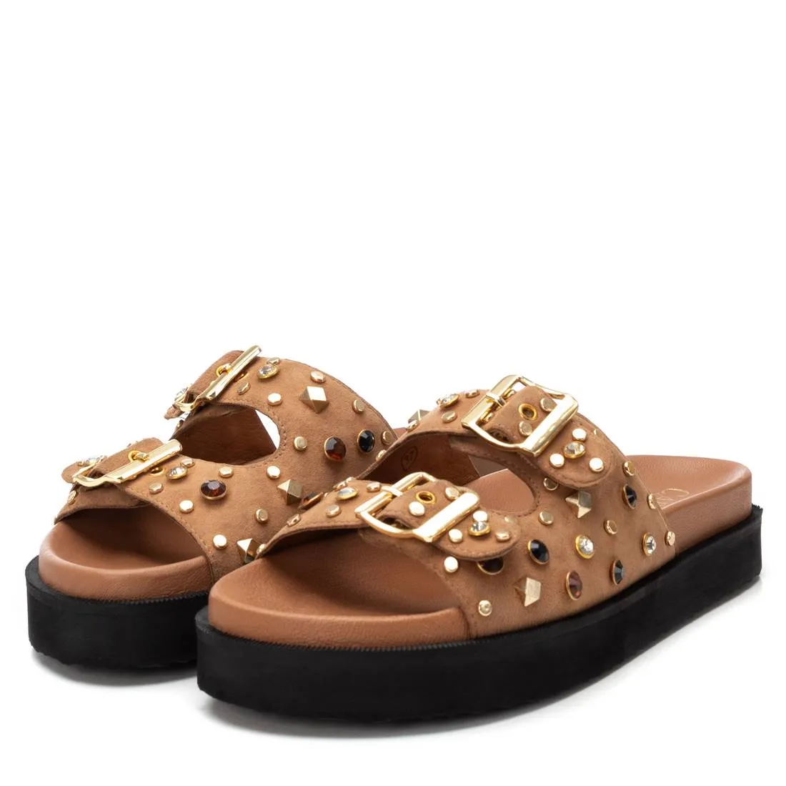 Carmela Leather Women's Fashion Footbed Sandals By XTI