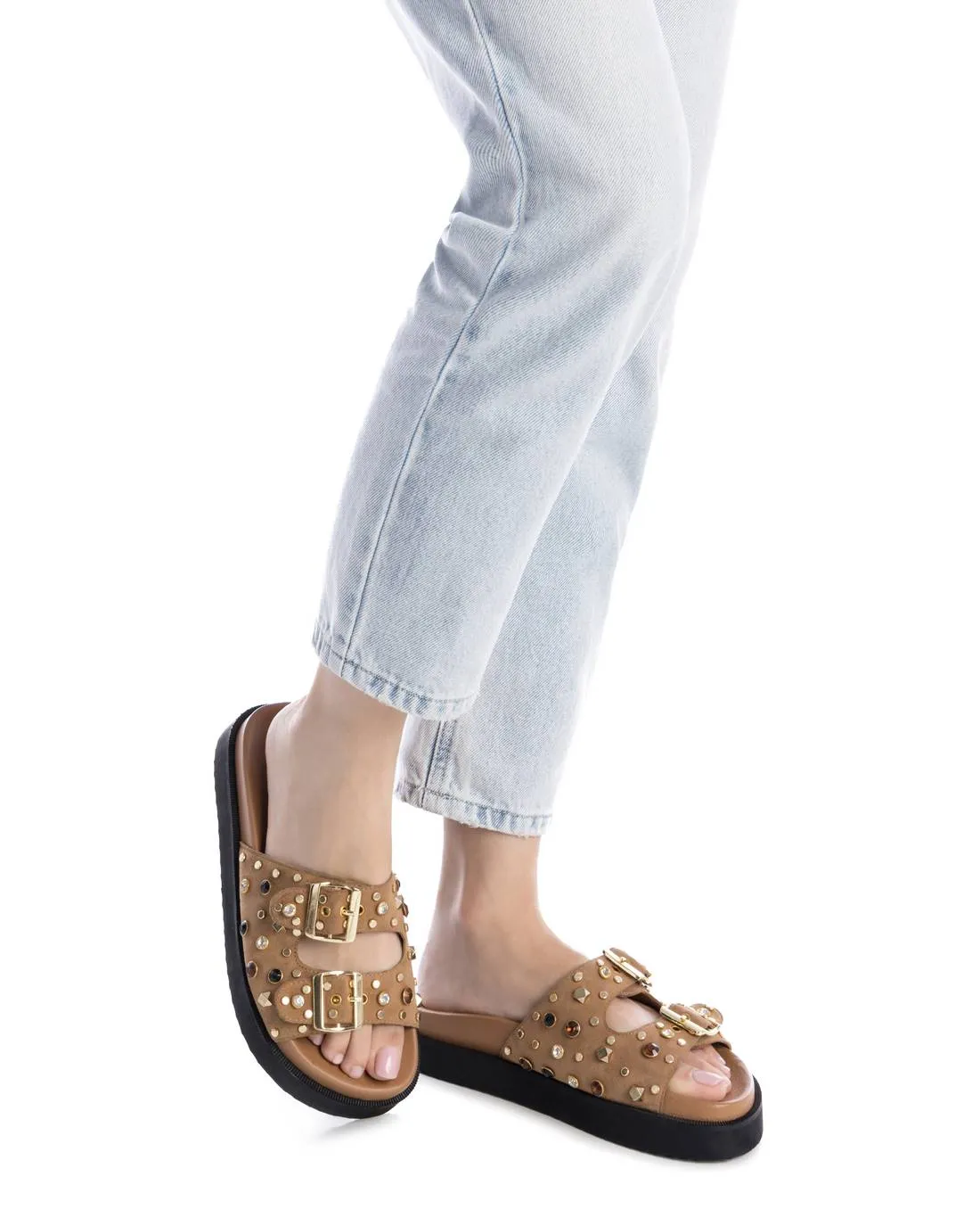 Carmela Leather Women's Fashion Footbed Sandals By XTI