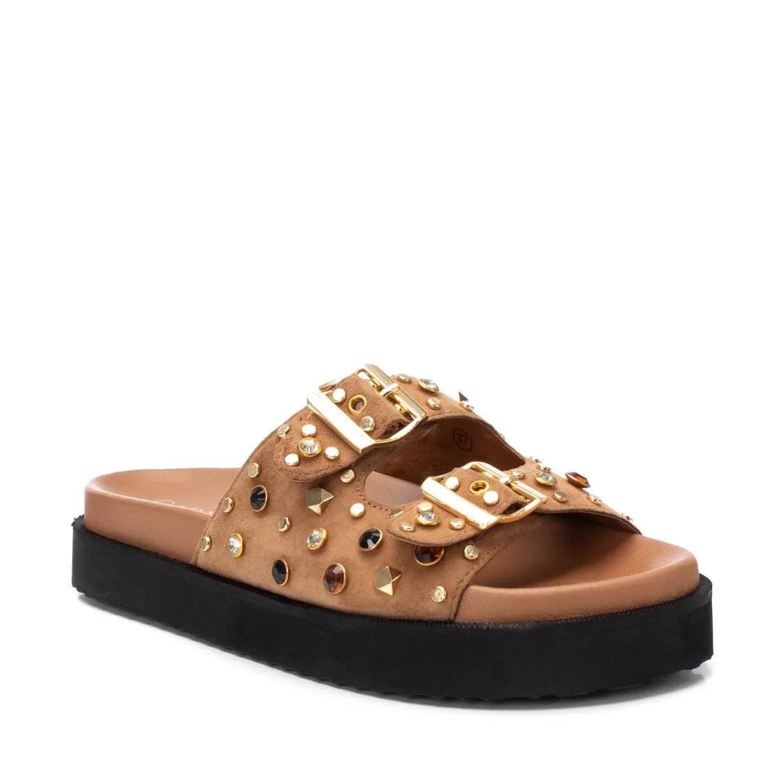 Carmela Leather Women's Fashion Footbed Sandals By XTI
