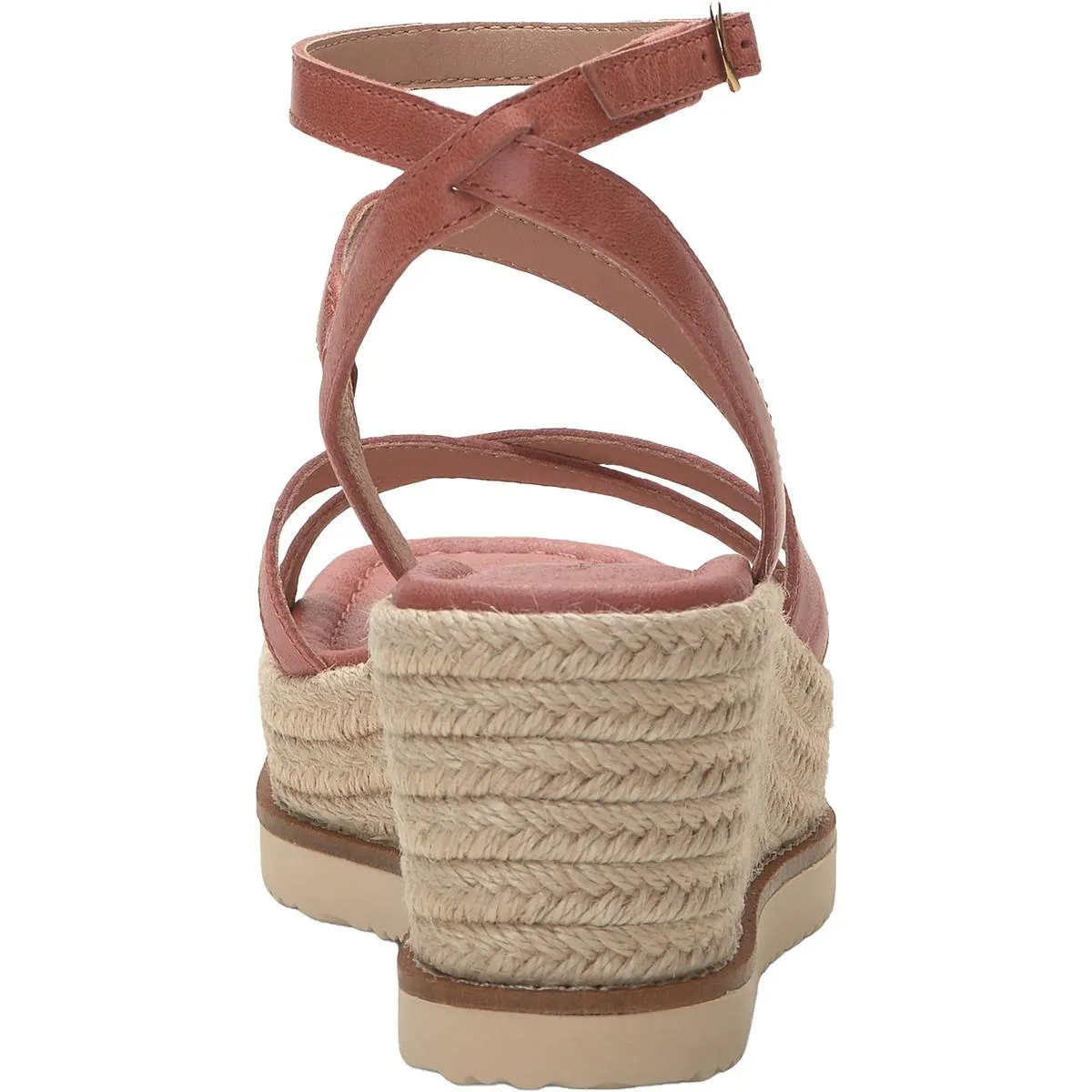 Carolie Womens Leather Strappy Wedge Sandals