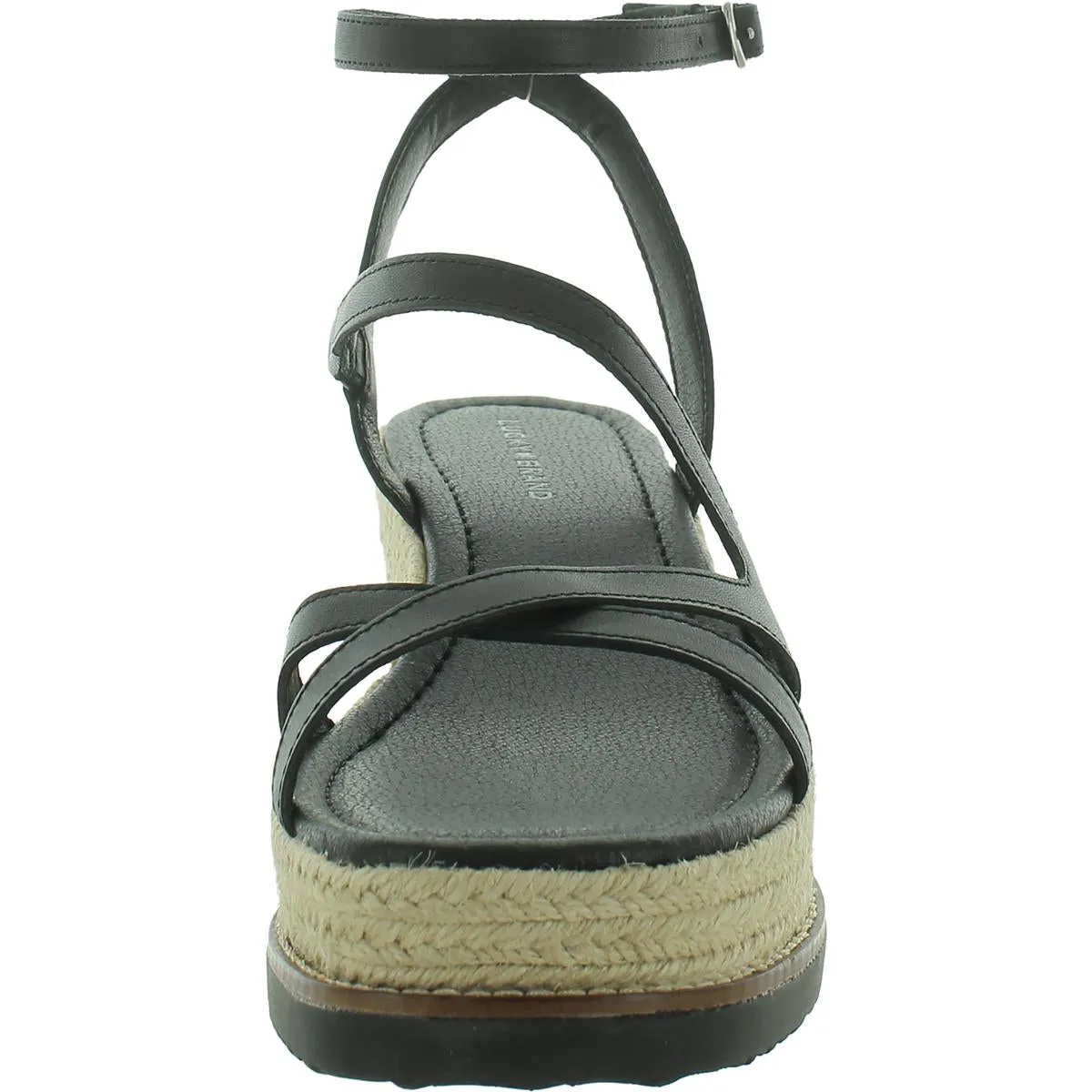 Carolie Womens Leather Strappy Wedge Sandals