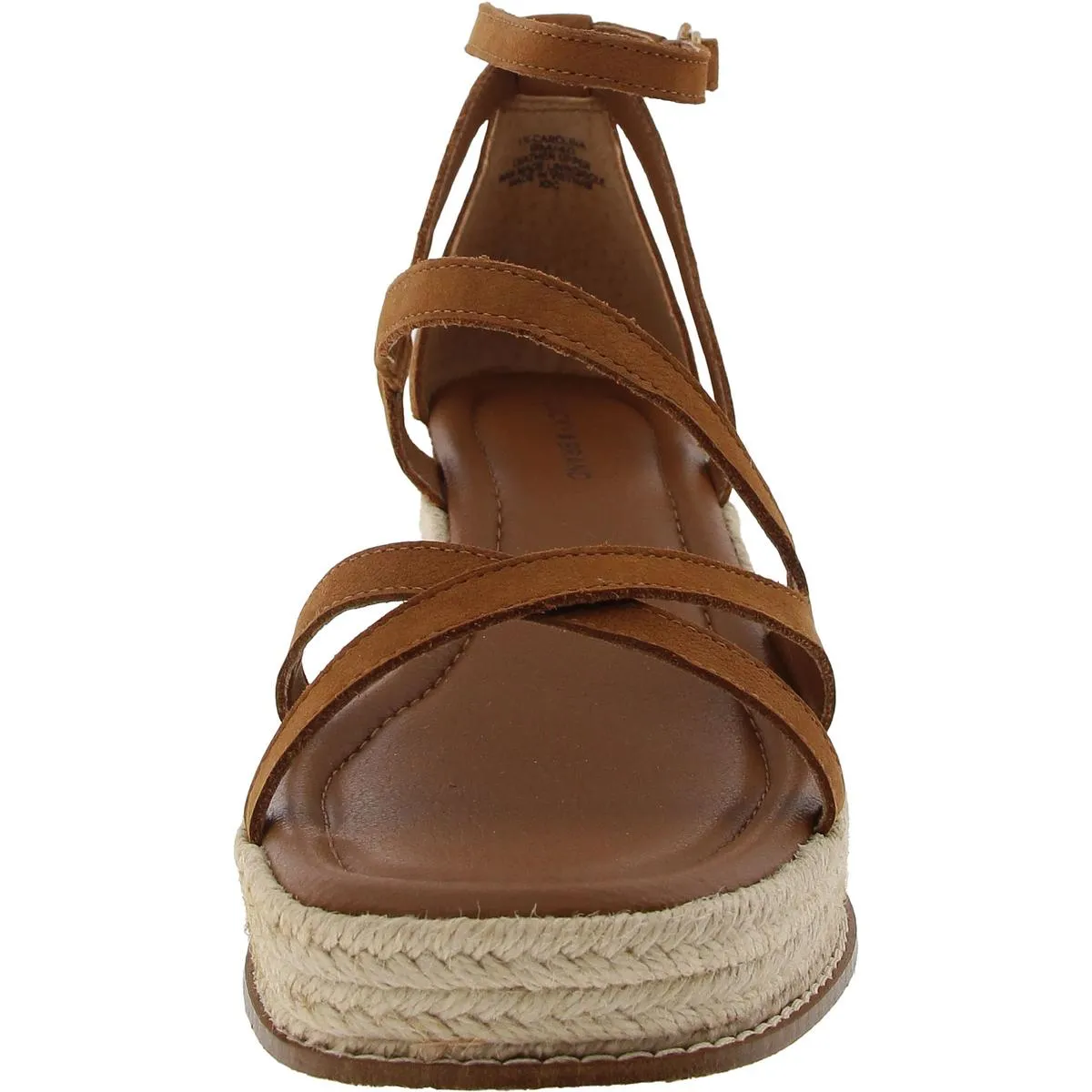 Carolina Womens Solid Faux Leather Wedge Sandals