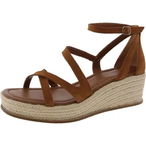 Carolina Womens Solid Faux Leather Wedge Sandals
