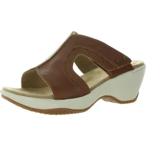 Cassandra Womens Adjustable Leather Wedge Sandals
