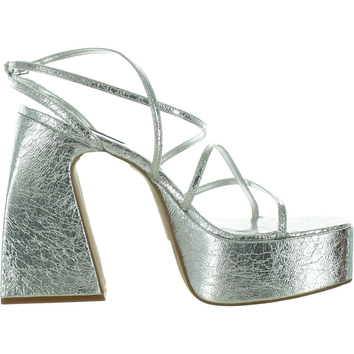 Chance Womens Patent Square Toe Block Heel