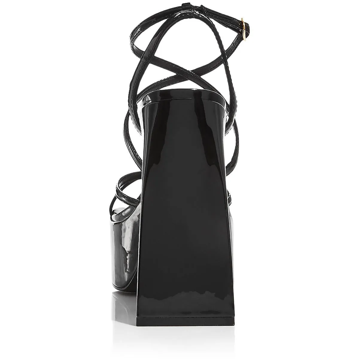 Chance Womens Patent Square Toe Block Heel