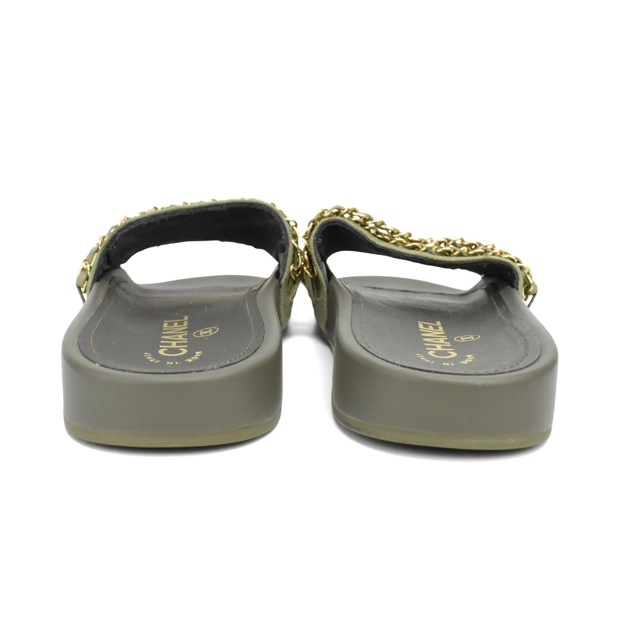 Chanel 'Chain' Slides - Women's 36